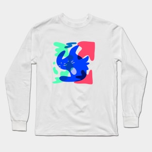 Cute colorful and vibrant hand-drawn organic cat Long Sleeve T-Shirt